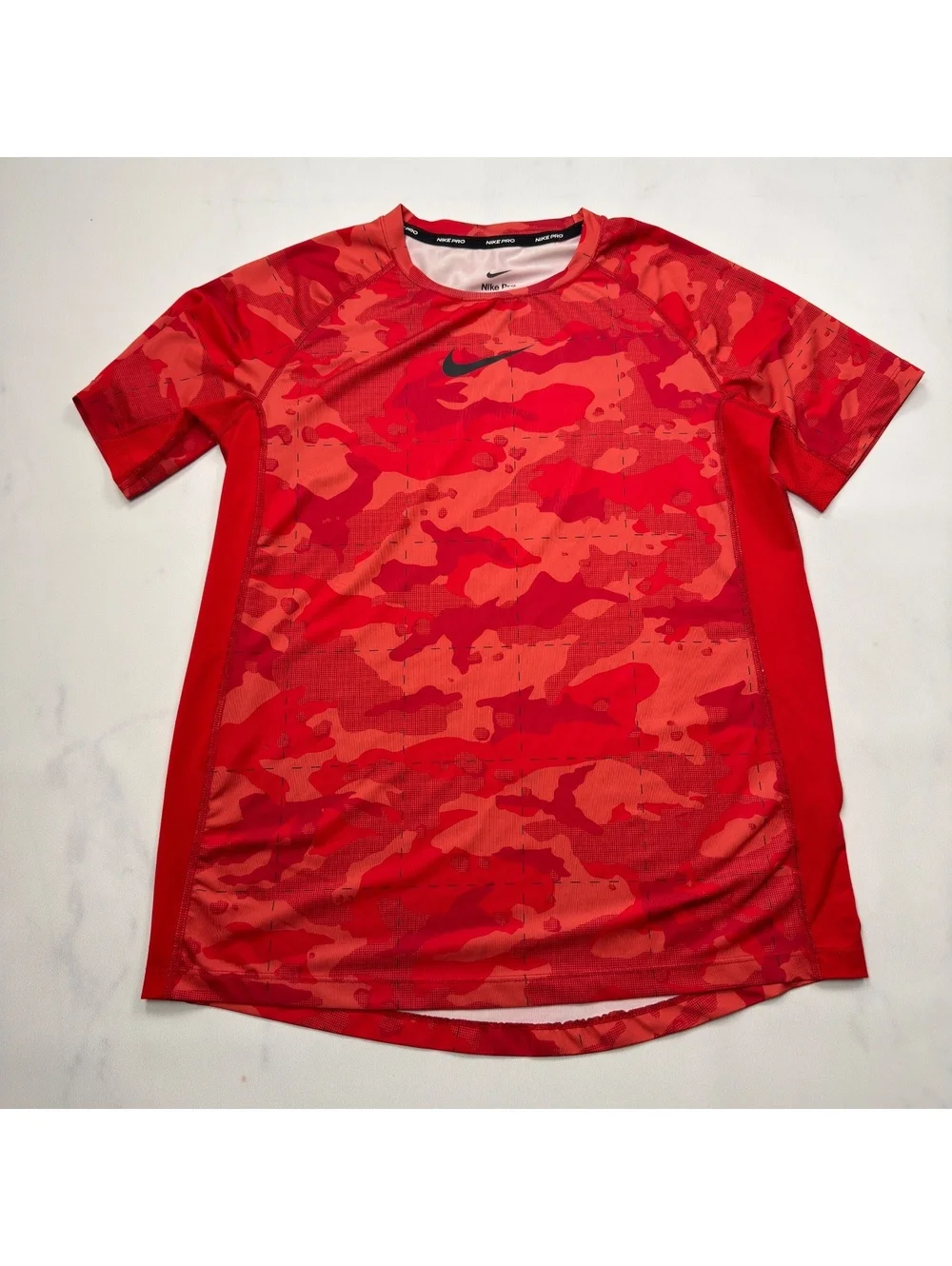 Nike Pro Red Camo Dri-Fit Athletic Shirt - Boys XL